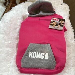 New KONG Pink and Gray Dog Hoodie.  Size S - 14”-17”.